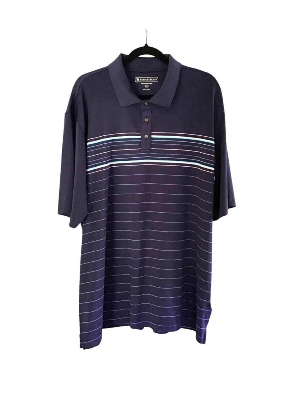 PEBBLE BEACH- MENS PERFORMANCE POLO LIGHT WEIGHT SHIRT SIZE 2XL